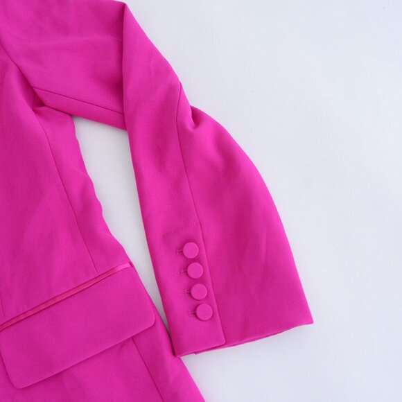 Generation Love New York Cori Hot Pink Single Button Tuxedo Blazer L - Picture 5 of 14